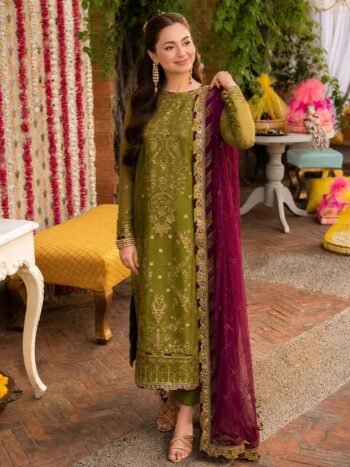 Luxury Heavy Embroidered Chiffon Dress with Chiffon Embroidered Dupatta (Unstitched)