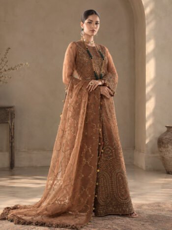 Alkaram Luxury Organza Maxi with Organza Dupatta and Raw Silk Trouser (Unstitched)